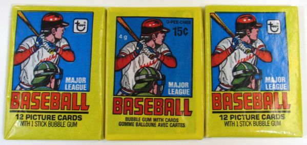 Lot of 3 Wax Packs 2-1979 Topps & 1-1979 O-Pee-Chee