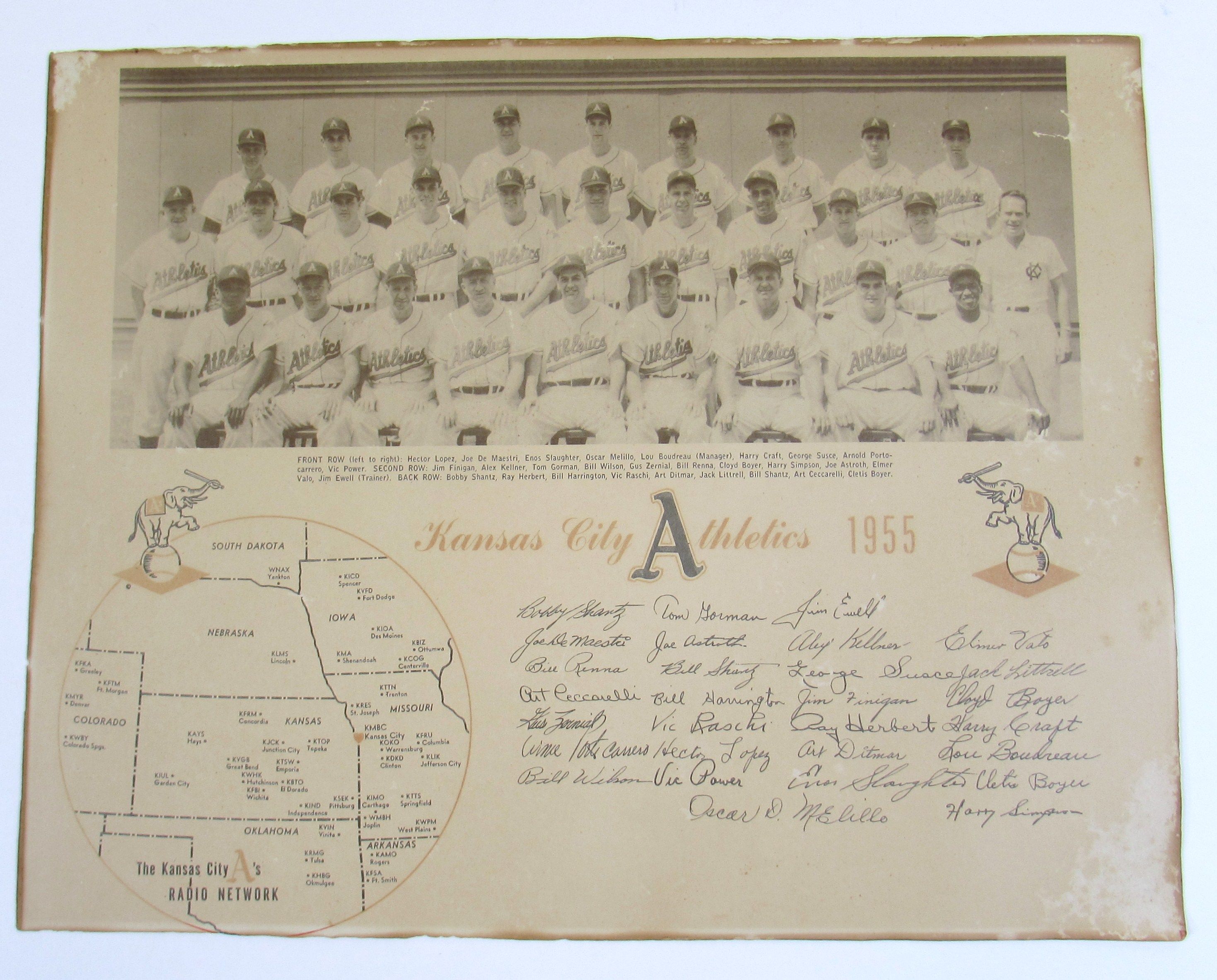 Lot Detail - 1955 Kansas City A's Team Picture