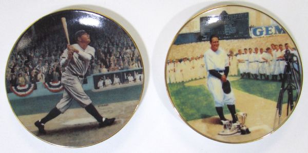 Babe Ruth & Lou Gehrig Mini Bradford Commemorative Plates