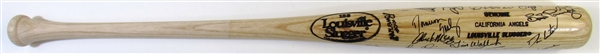 1996 California Angels Team Signed Bat