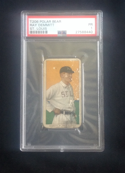 T-206 Ray Demmitt St.Louis Variation PSA 1