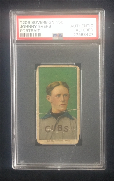 T-206 Johnny Evers Portrait Sovereign 150 PSA Altered