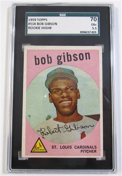 1959 Bob Gibson Rookie SGC 70