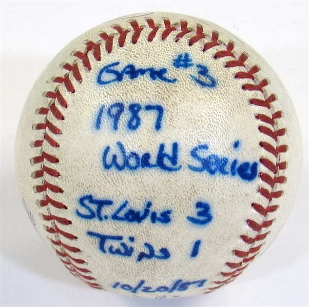 1987 WS Game Used John Tudor Trophy Ball