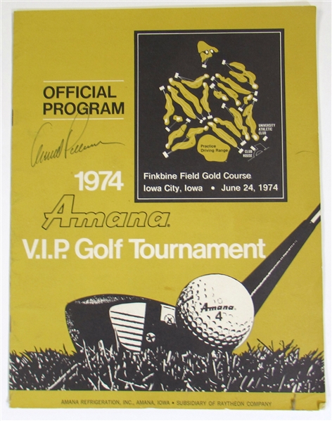 Arnold Palmer Signed 1974 Amana Golf Program