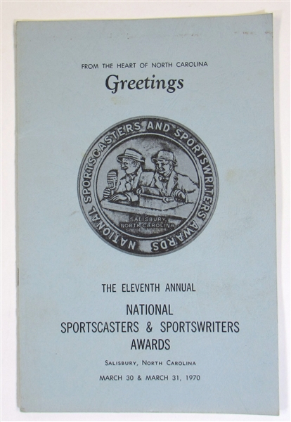 1970 NSSA Signed Program (Jesse Owens, Arnold Palmer, Byron Nelson, Curt Gowdey, ETC)
