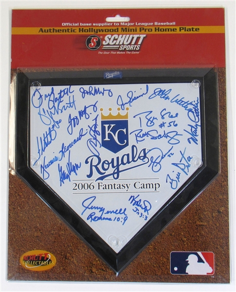 2006 K.C. Royals Fantasy Camp Signed Mini Home Plate