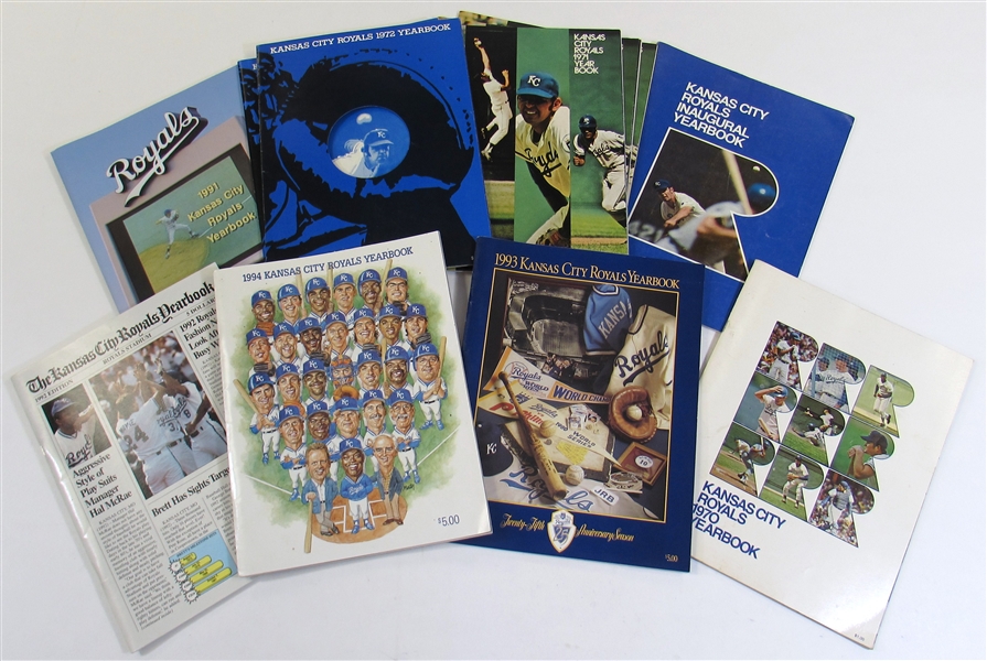 Lot Of 11-K.C. Royals Yearbooks (1969, 1970, 1971x3, 1972x2, 1991-94)