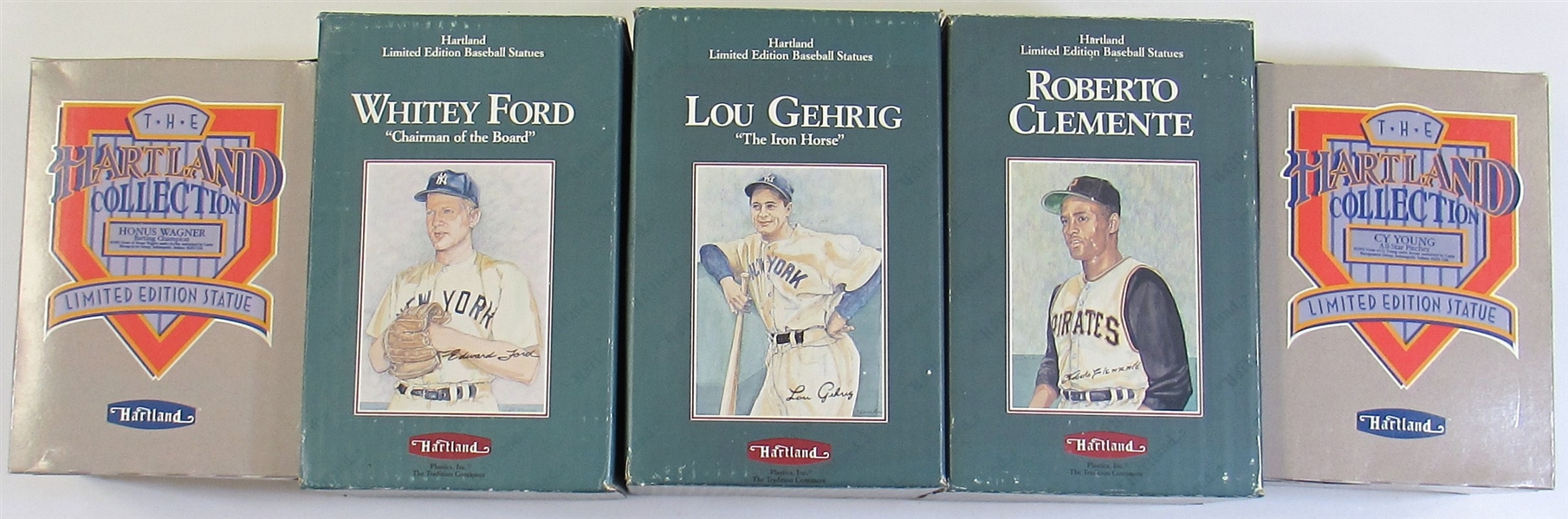 Lot Of 5-Hartland LE Statues (Clemente, Ford, Gehrig, Wagner, & Young)