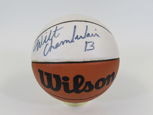 Kansas Basketball Legends (Chamberlain) Signed Basketball