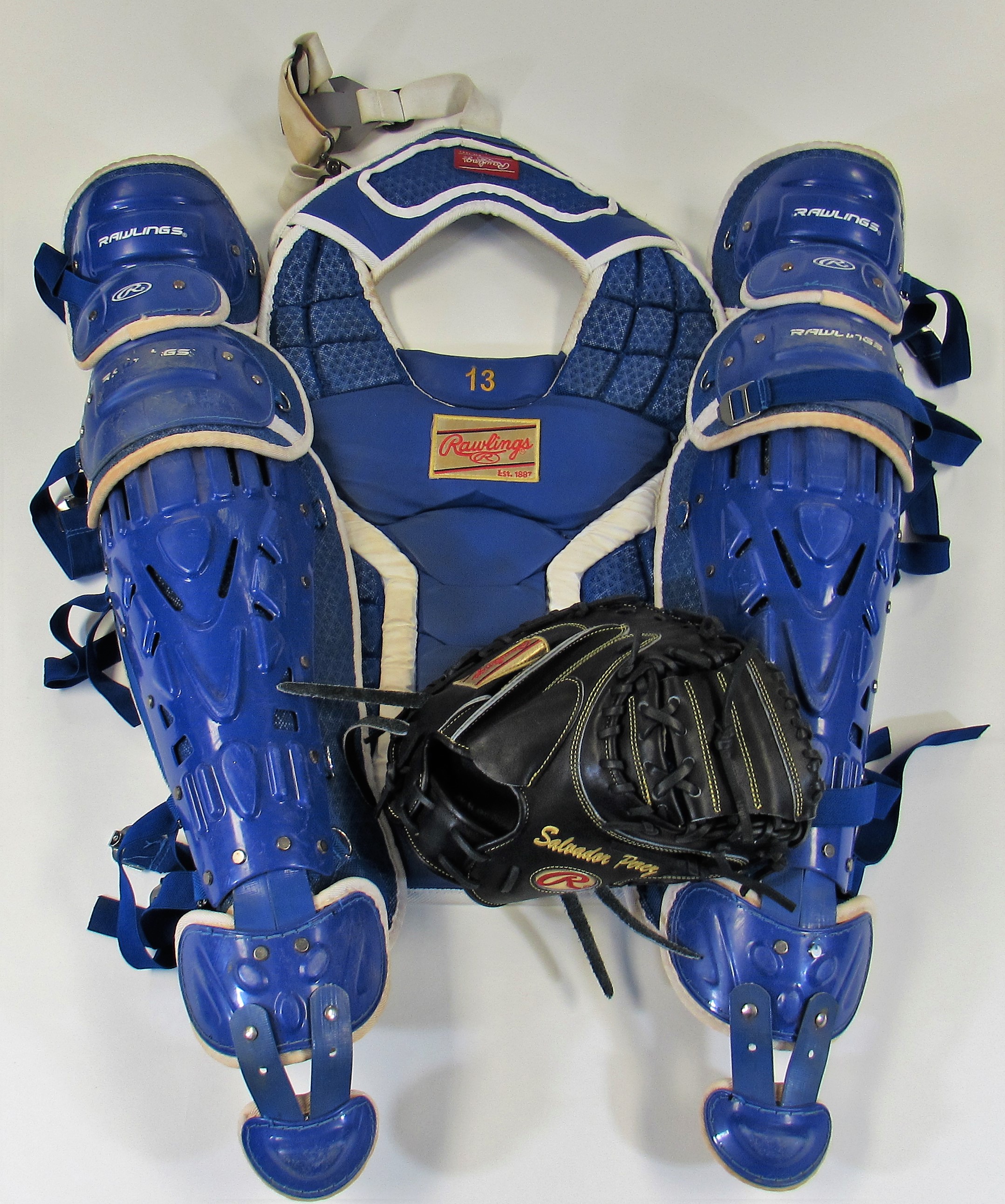 This is a Salvador Perez Game Used Catchers Mask. This was used in several  games and matched to this game on…