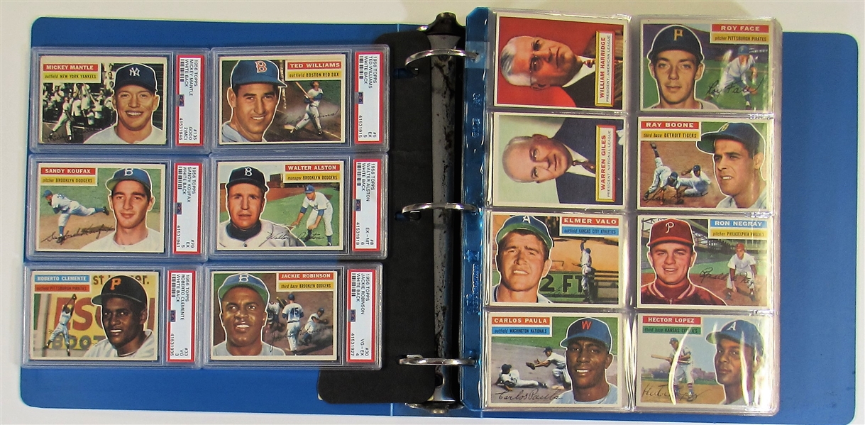 1956 Topps Baseball Complete Set EX W/6 PSA