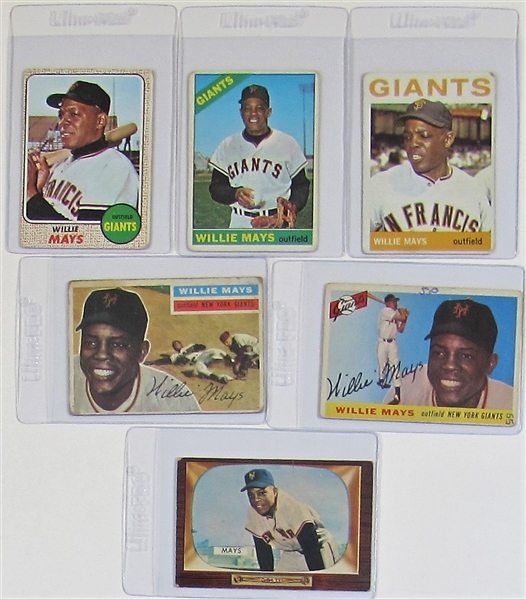 Lot Of 6- Willie Mays Baseball Cards