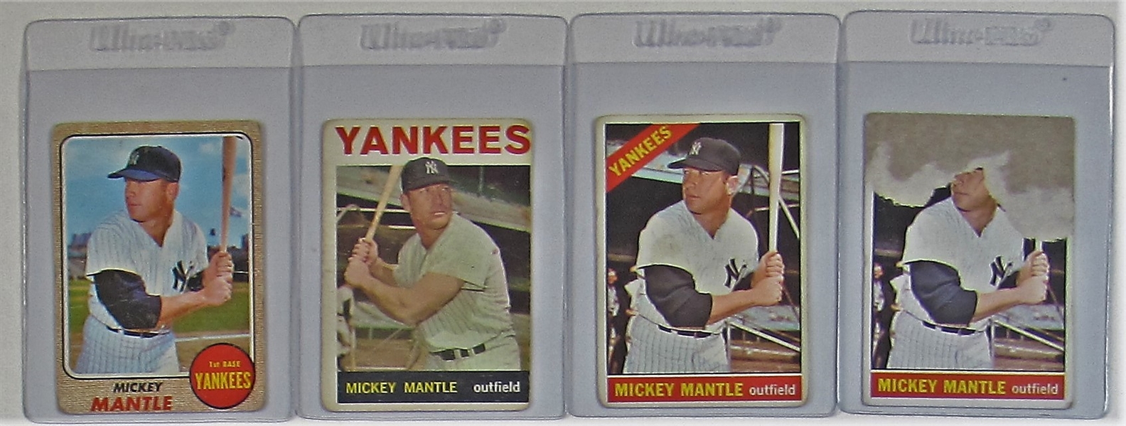 Lot Of 4 Mickey Mantle Baseball Cards