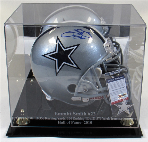Emmitt Smith Signed Full Size Dallas Cowboys Helmet PSA