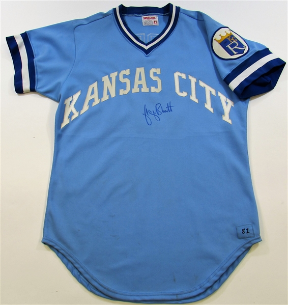 1981 George Brett Game Used Signed Road Jersey
