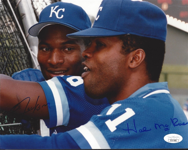 Kansas City Royals Bo Jackson and Hal McRae Signed JSA Original Photo 