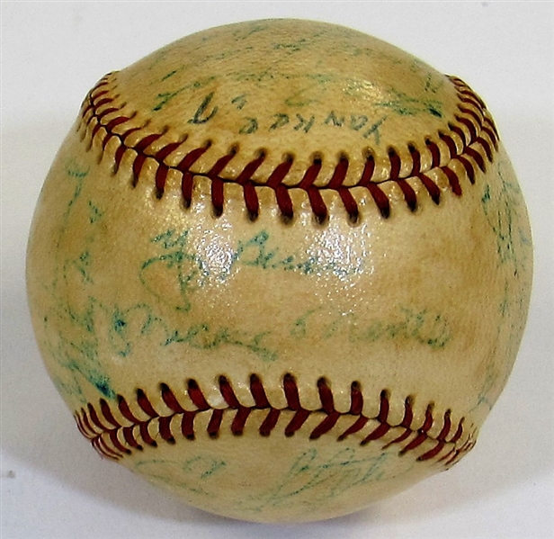 1957 N.Y. Yankees Team Signed Baseball 