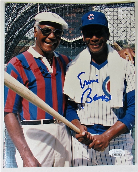 Ernie Banks & Buck Oneil Signed 8 x 10 Photo JSA
