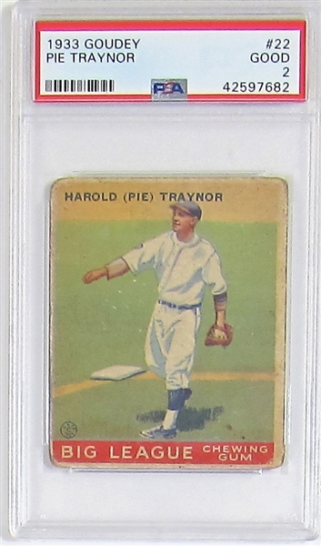 1933 Goudey Pie Traynor (PSA 2)