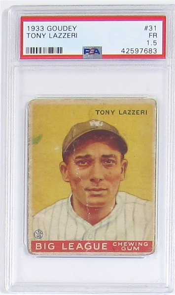 1933 Goudey Tony Lazzeri (PSA 1.5)
