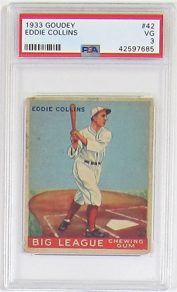 1933 Goudey Eddie Collins (PSA 3)