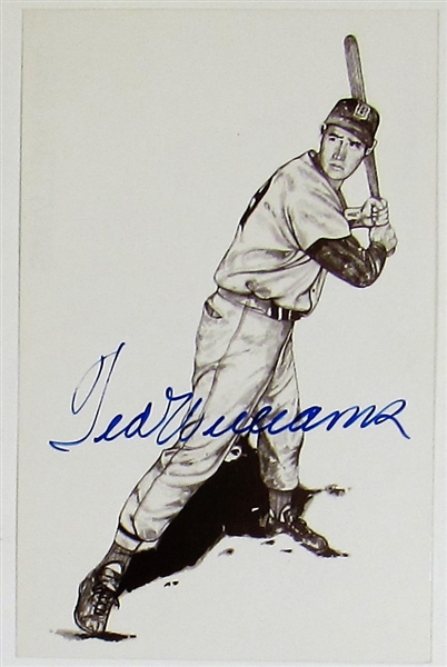 Ted Williams Signed Postcard