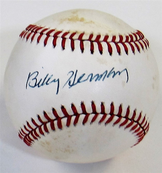 Billy Herman Single Signed Baseball