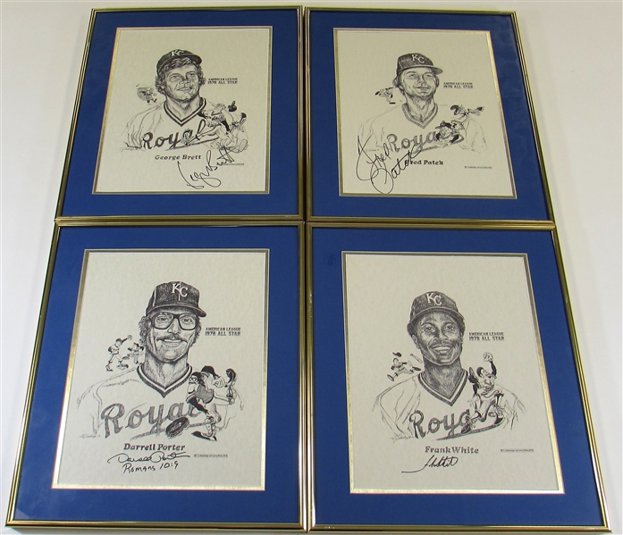 1978 Kansas City Royals All-Star Framed and Signed Players Print