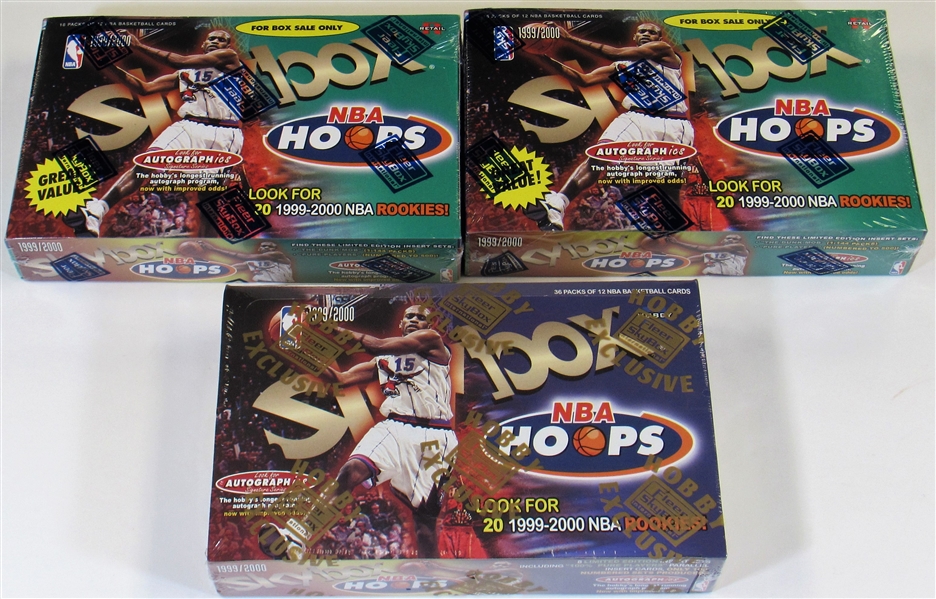 Lot Of 3- 1999-2000 Sky Box NBA Hoops Box (1-Hobby & 2-Retail)