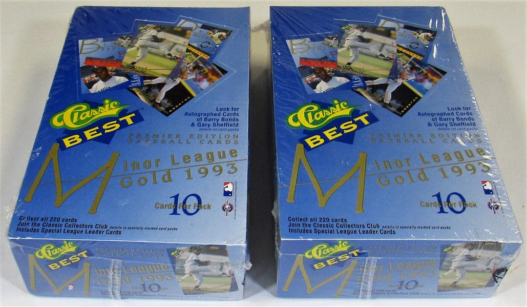 Lot Of 2-1993 Classic Best Minor League Gold Baseball Box