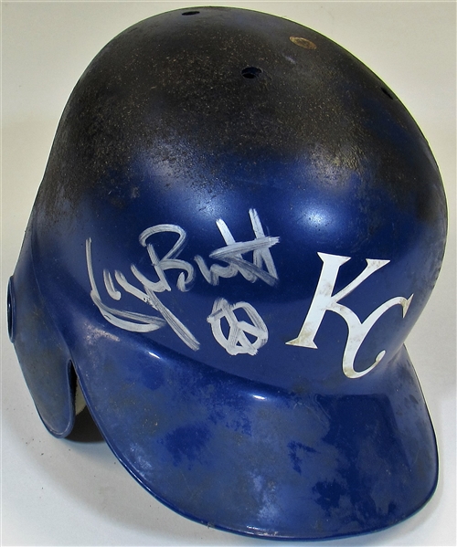 Circa 1992 George Brett Game Used Signed Batting Helmet