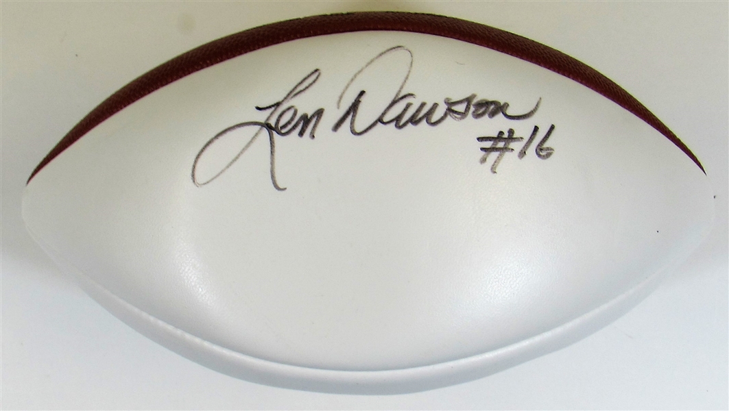 Len Dawson # 16 Signed NFL Football - JSA