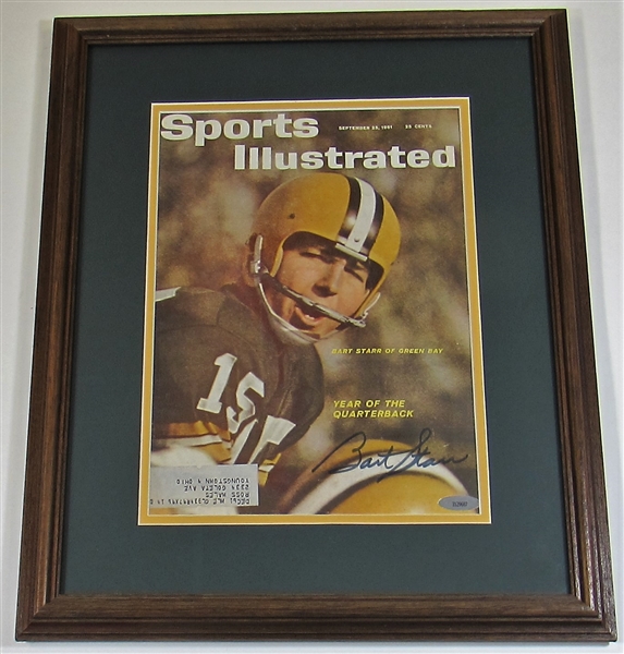 Bart Starr Green Bay Packers Signed framed Sports Illustrated