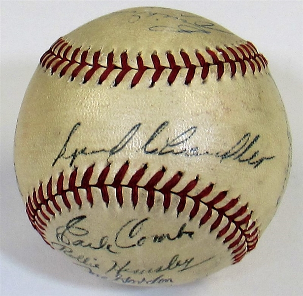 1943 WSC New York Yankees Team Signed Baseball 