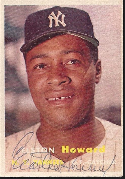 1957 Topps  Elston Howard Signed NY Yankees Card - JSA