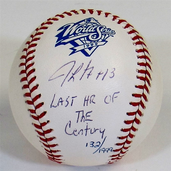 Jim Leyritz Signed 1999 WS Baseball JSA-II31682