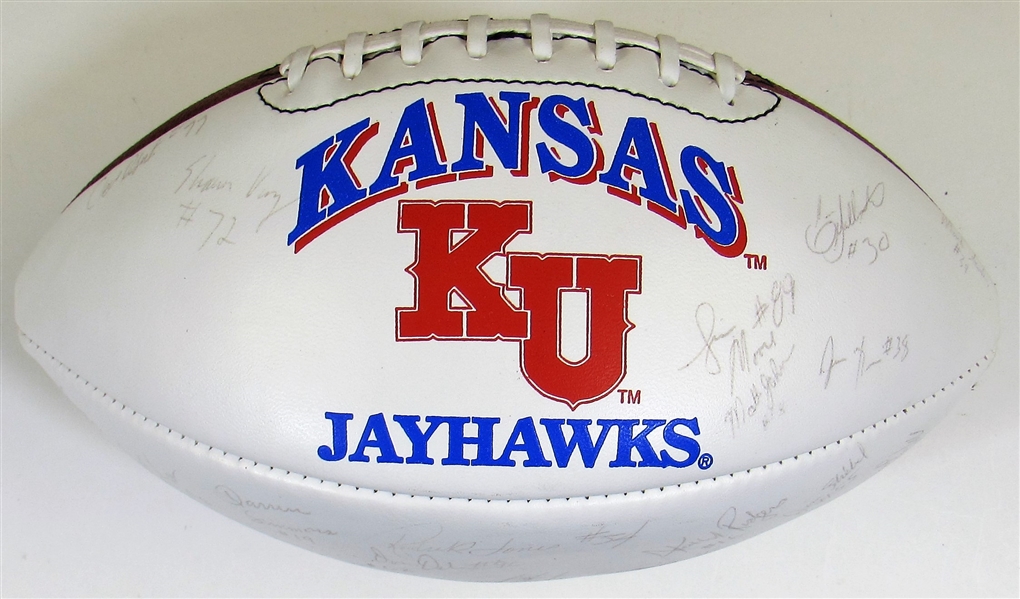 1996 Kansas Jayhawks Team Signed Football 
