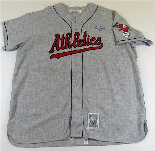 1955 Reunion Worn Kansas City As Jersey Signed by Lou Limmer