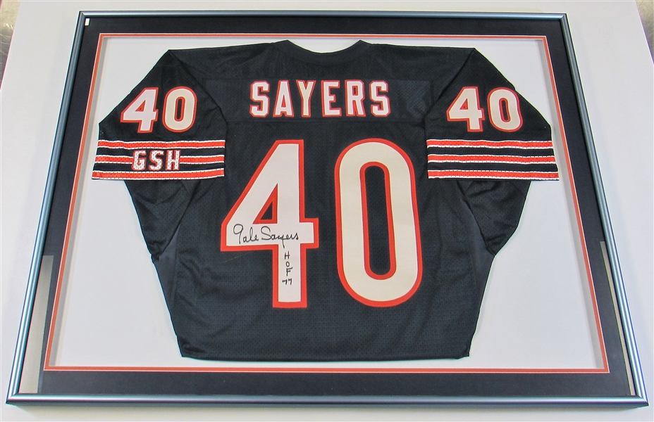 Gale Sayers Signed Chicago Bears Framed Jersey - JSA Pre Cert
