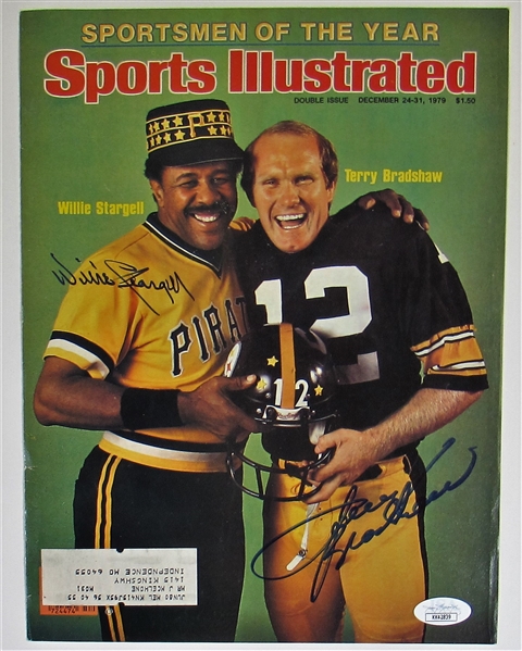 Terry Bradshaw & Willie Stargell Signed SI Cover - JSA