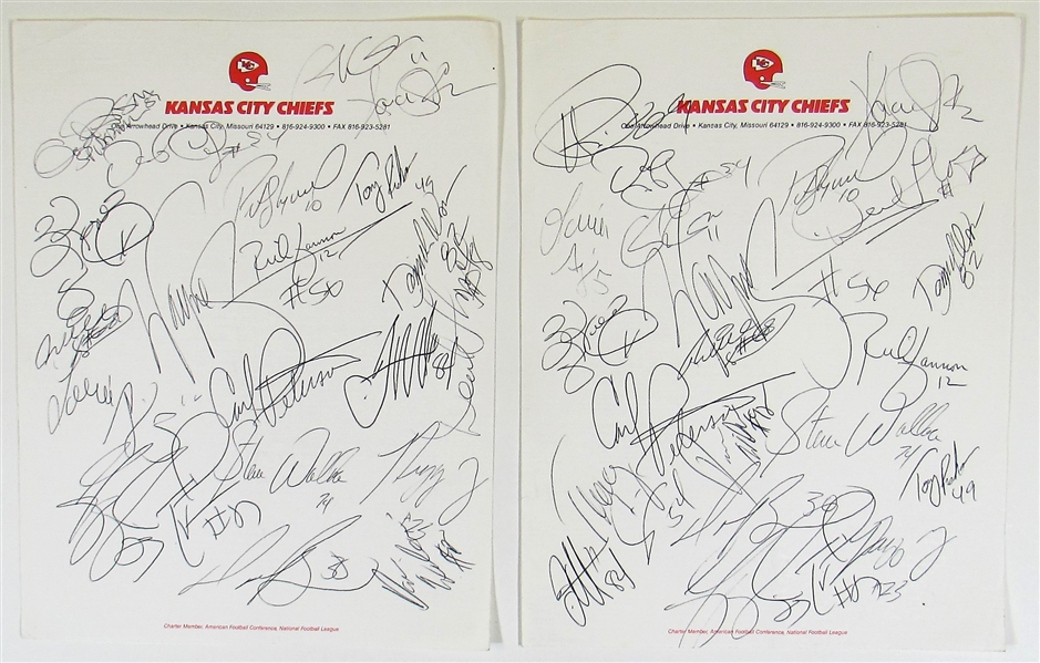 Kansas City Chiefs Signed Autograph Page - Carl Peterson Etc x 2
