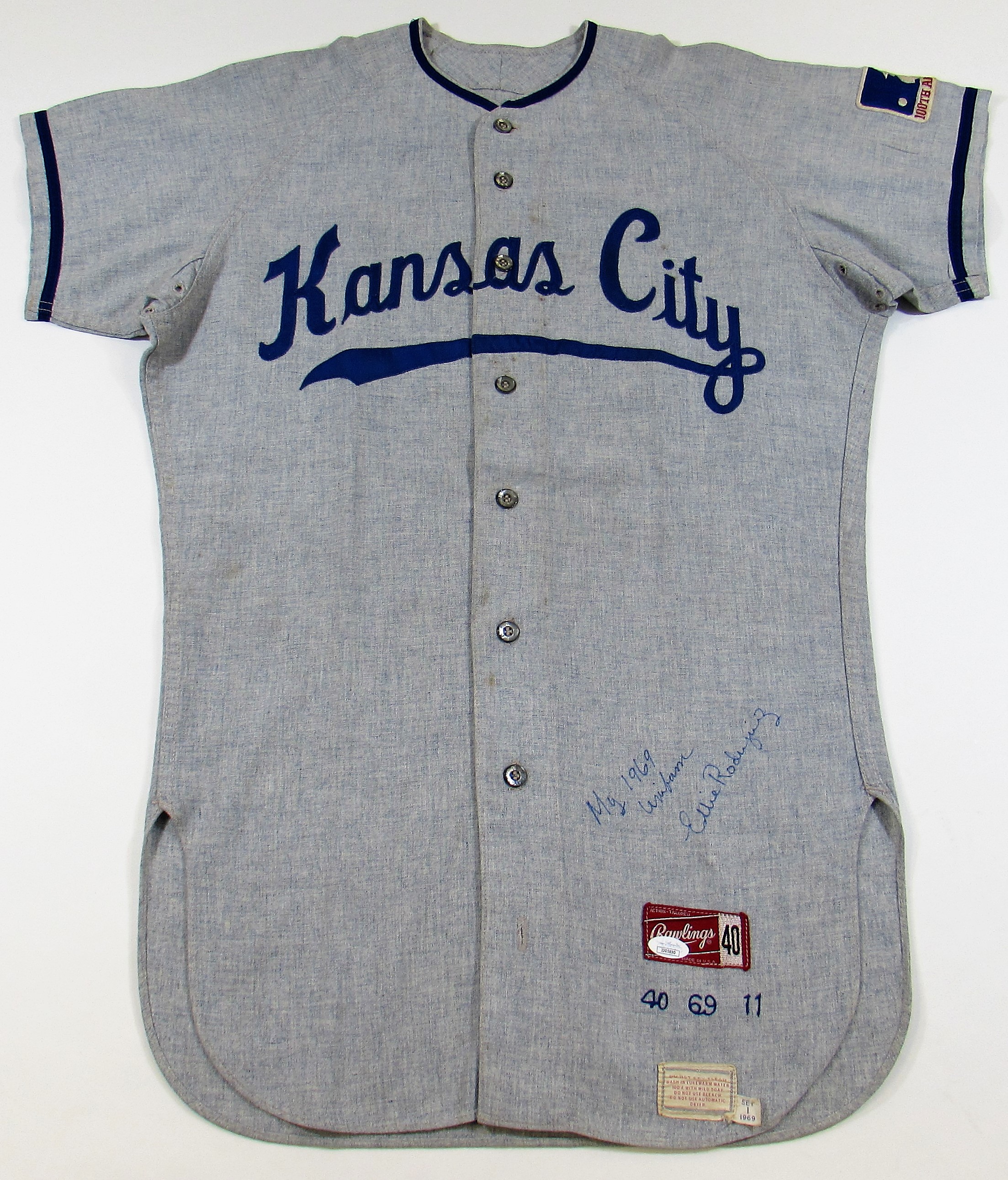 Lot Detail - 1969 Ellie Rodriguez Game Used & Signed Kansas City