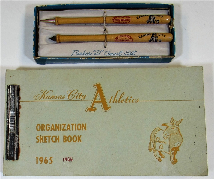 Kansas City Athletics 1965 As Sketch Book & Pen - Pencil Set