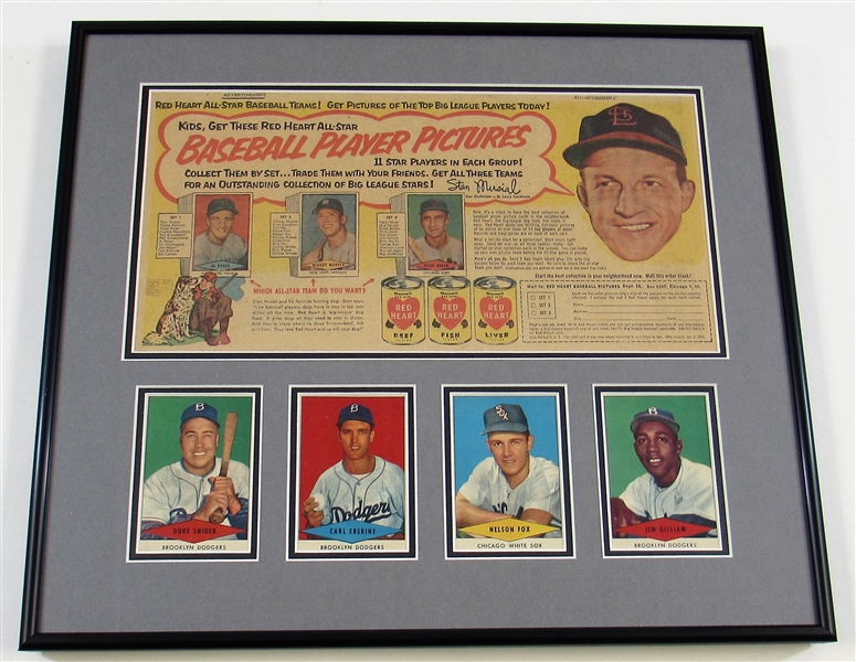 Framed 1954 Red Heart Card Display