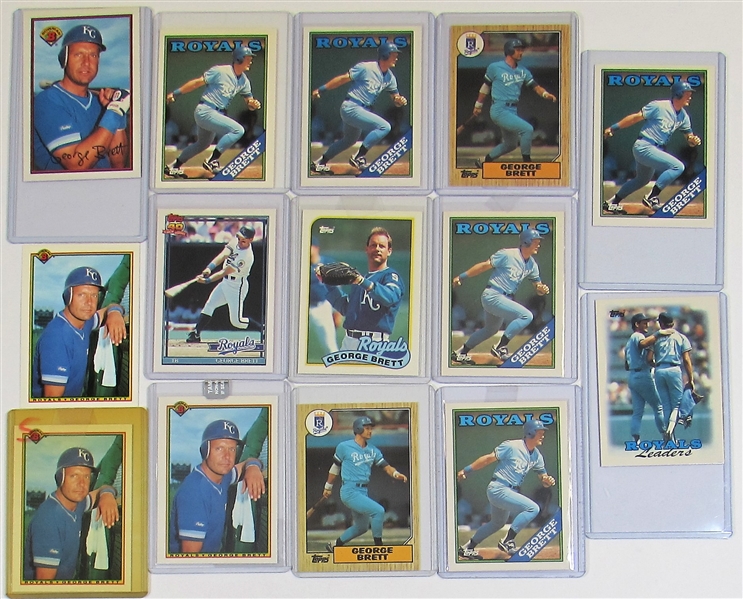 Lot of 14 George Brett Tiffany Baseball Cards 