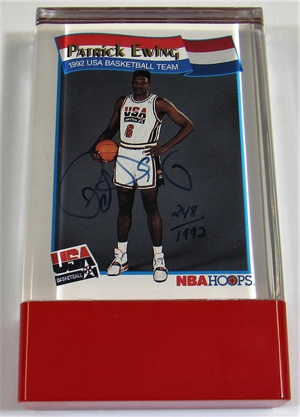 1992 Hoops Patrick Ewing USA Basketball Signed Card #248/1992