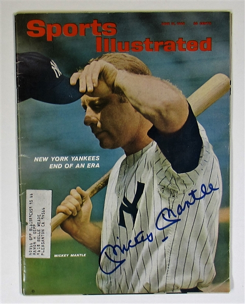 Mickey Mantle Signed Sports Illustrated 6-21-1965 - JSA