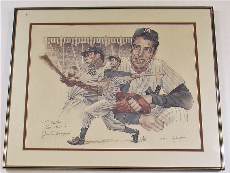 Joe DiMaggio NY Yankees Signed Framed Art 64/325