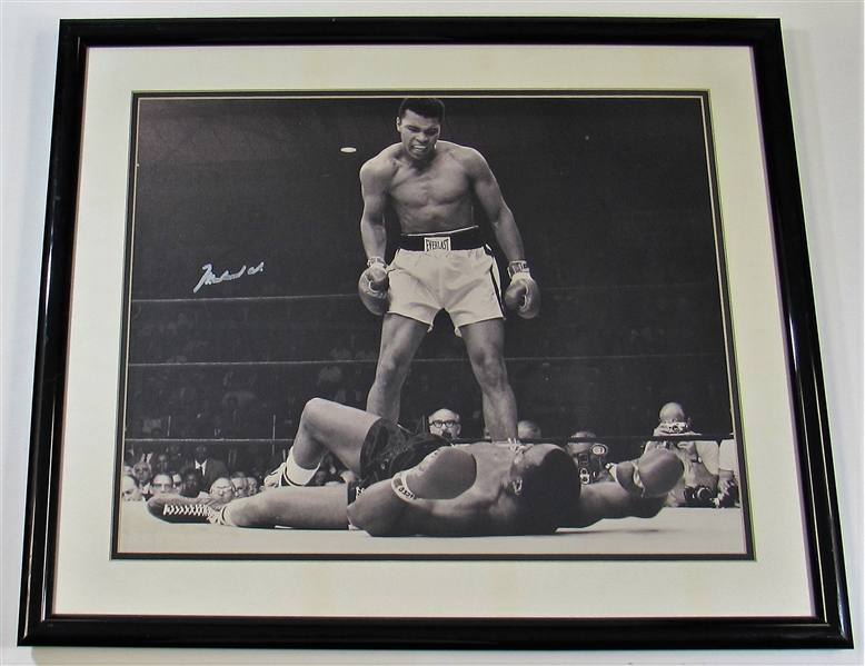 Muhammad Ali Signed Framed Photo Sonny Liston 